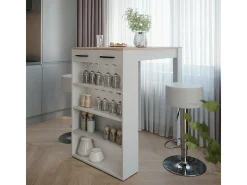 Conjunto de mesa de bar branco/sonoma 67x100x106 repose
