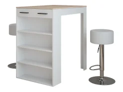 Conjunto de mesa de bar branco/sonoma 67x100x106 repose