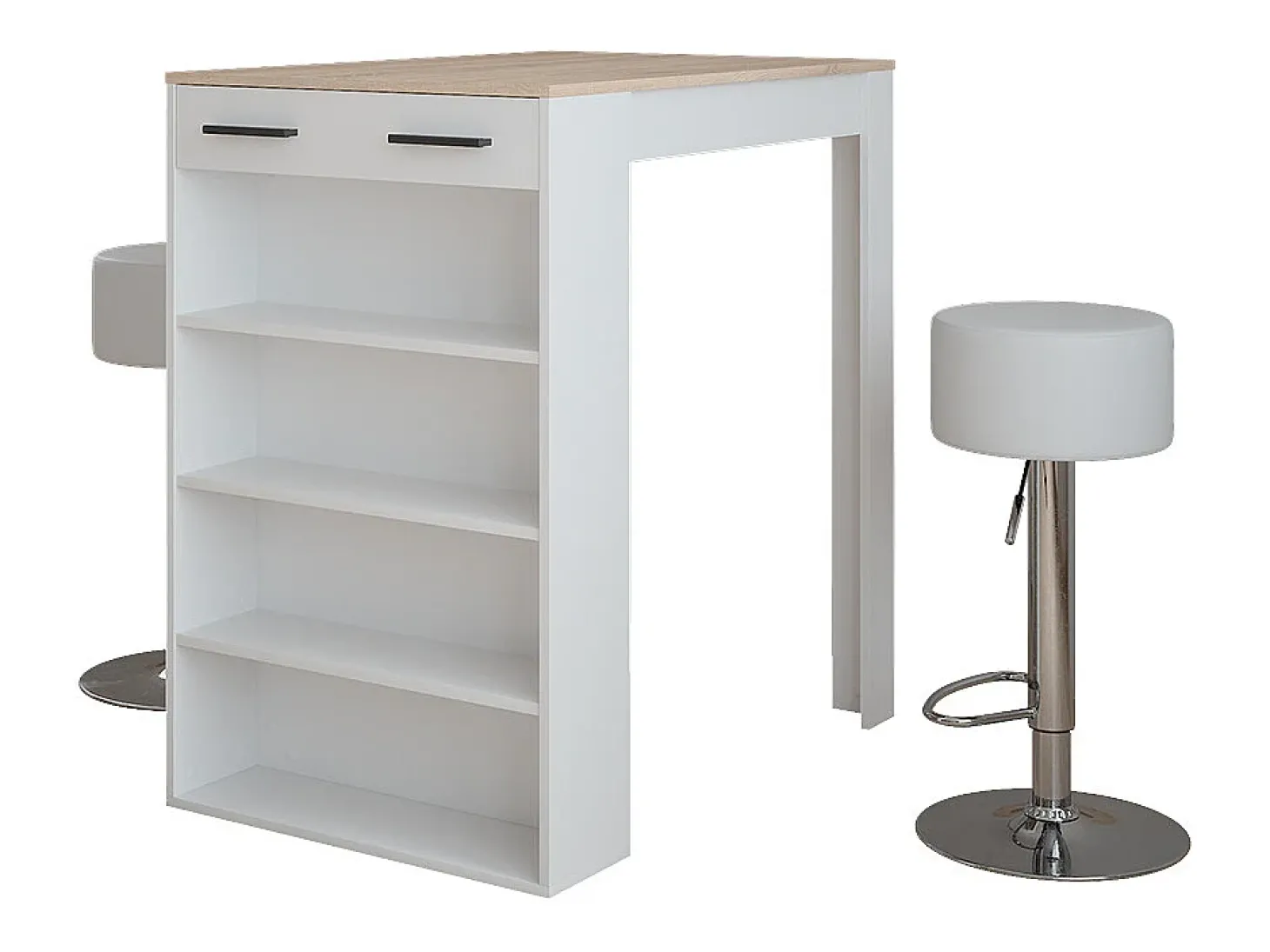 Conjunto de mesa de bar branco/sonoma 67x100x106 repose