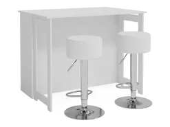 Conjunto de mesa de bar branco 116x37x90.5 dominic