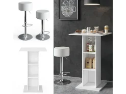 Conjunto de mesa de bar branco 70x70x109 rodeo