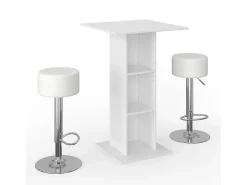 Conjunto de mesa de bar branco 70x70x109 rodeo