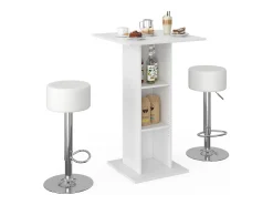 Conjunto de mesa de bar branco 70x70x109 rodeo