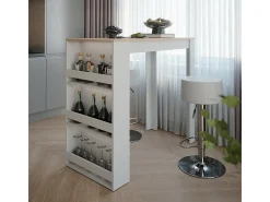 Conjunto de mesa de bar branco/sonoma 57x117x106 repose