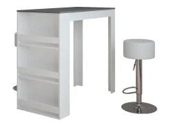 Conjunto de mesa de bar branco/antracite 57x117x106 repose