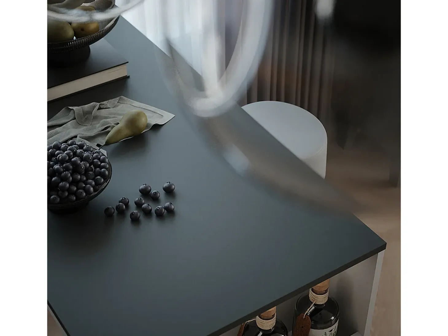 Conjunto de mesa de bar branco/antracite 57x117x106 repose