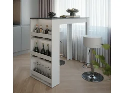 Conjunto de mesa de bar branco/antracite 57x117x106 repose