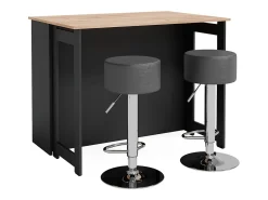 Conjunto de mesa de bar carvalho goldkraft/antracite 116x37x90.5 dominic