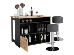 Conjunto de mesa de bar carvalho goldkraft/antracite 116x37x90.5 dominic
