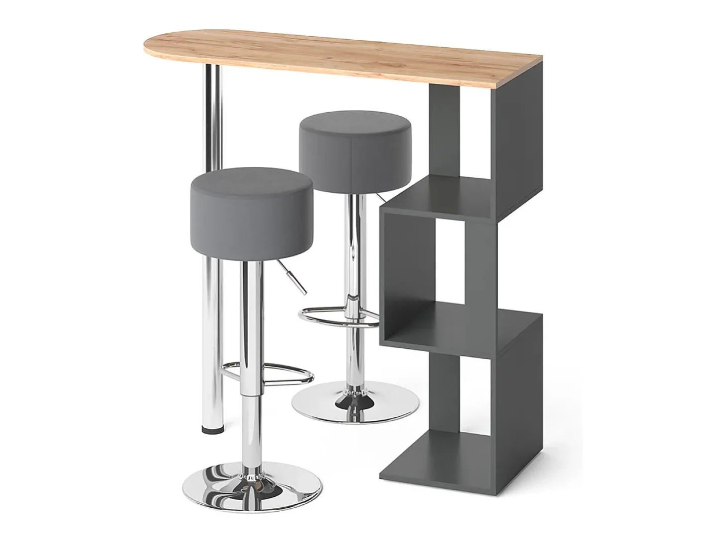 Conjunto de mesa de bar carvalho goldkraft 113x39.8x111.8 vincent