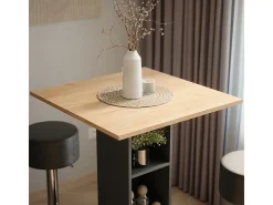 Conjunto de mesa de bar carvalho goldkraft/antracite 75x75x106 repose
