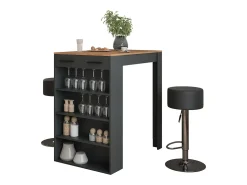 Conjunto de mesa de bar carvalho goldkraft/antracite 67x100x106 repose