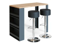 Conjunto de mesa de bar carvalho 57x117x106