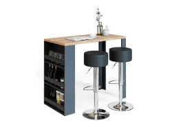 Conjunto de mesa de bar carvalho 57x117x106