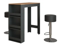 Conjunto de mesa de bar carvalho antracite/goldkraft 45x110x106 repose