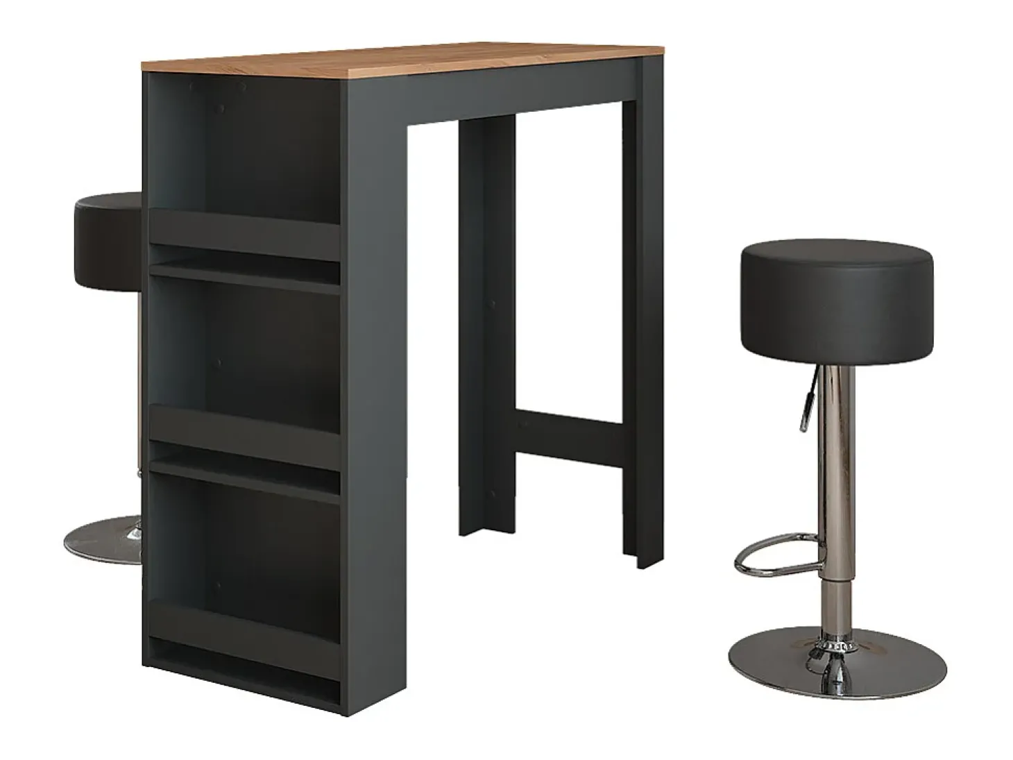 Conjunto de mesa de bar carvalho antracite/goldkraft 45x110x106 repose