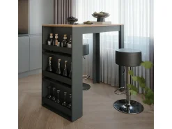 Conjunto de mesa de bar carvalho goldkraft/antracite 57x117x106 repose