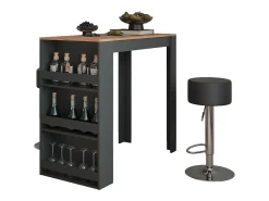 Conjunto de mesa de bar carvalho goldkraft/antracite 57x117x106 repose