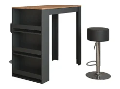 Conjunto de mesa de bar carvalho goldkraft/antracite 57x117x106 repose