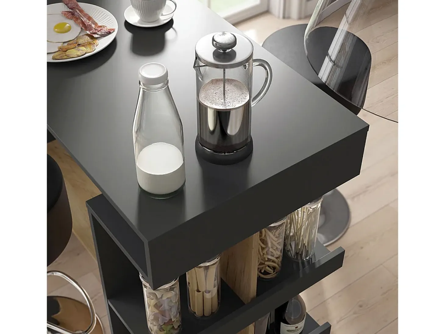 Conjunto de mesa de bar carvalho antracite/goldkraft 108x50x103 dana