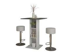 Conjunto de mesa de bar concreto/branco 75x75x106 repose