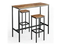 Conjunto de mesa de bar madeira antiga 120x50x105 fyrk