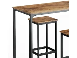Conjunto de mesa de bar madeira antiga 120x50x105 fyrk