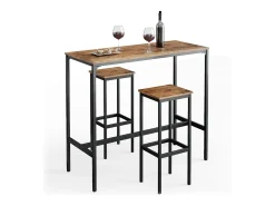 Conjunto de mesa de bar madeira antiga 120x50x105 fyrk