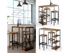 Conjunto de mesa de bar madeira antiga 120x50x105 fyrk