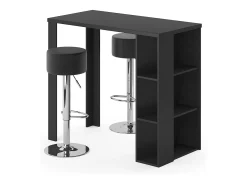 Conjunto de mesa de bar preto 120x60x105.6 noel