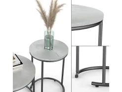 Conjunto de mesa de centro mármore branco 55x55x34.5 ottawa
