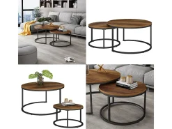 Conjunto de mesa de centro madeira 77x40x40 montreal