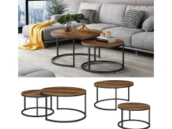 Conjunto de mesa de centro madeira 77x40x40 montreal
