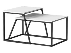 Conjunto de mesa de centro branco/preto 60x50x38 myra