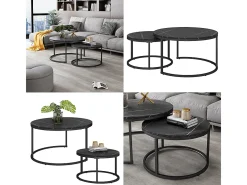 Conjunto de mesa de centro preto 77x40x40 montreal