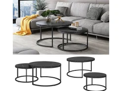 Conjunto de mesa de centro preto 77x40x40 montreal