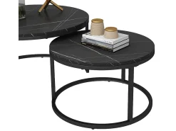 Conjunto de mesa de centro preto 77x40x40 montreal