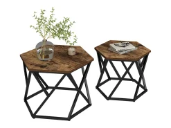 Conjunto de mesa de centro carvalho rústico 57x57x42 fyrk