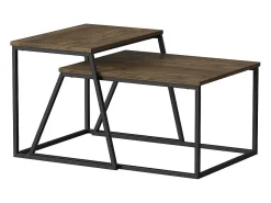 Conjunto de mesa de centro carvalho rústico/preto 60x50x38 myra