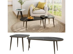 Conjunto de mesa de centro preto 105x64.5x35 manitoba