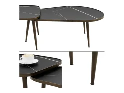 Conjunto de mesa de centro preto 105x64.5x35 manitoba