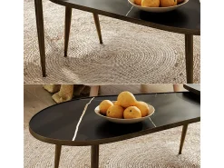 Conjunto de mesa de centro preto 105x64.5x35 manitoba