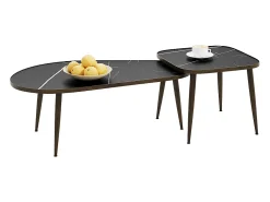 Conjunto de mesa de centro preto 105x64.5x35 manitoba