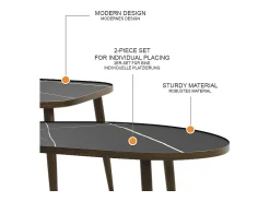 Conjunto de mesa de centro preto 105x64.5x35 manitoba