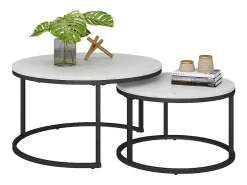 Conjunto de mesa de centro branco 77x40x40 montreal