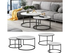 Conjunto de mesa de centro branco 77x40x40 montreal