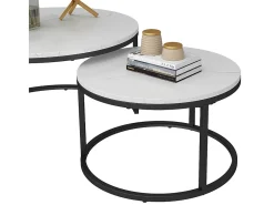 Conjunto de mesa de centro branco 77x40x40 montreal