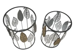 Conjunto de Mesas Auxiliares Folha 65, Multicolorido, 38x38x55 cm, Kendra Home