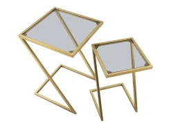 Conjunto de Mesas Auxiliares VKH562, Ouro, 40x40x60 cm, Kendra Home