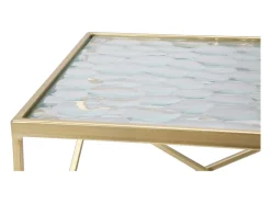 Conjunto de Mesas Auxiliares VKH565, Ouro, 31,5x31,5x68 cm, Kendra Home